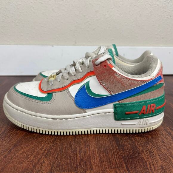 (8) Nike Air Force 1 Low Shadow Sail Signal Blue Green - Picture 4 of 8